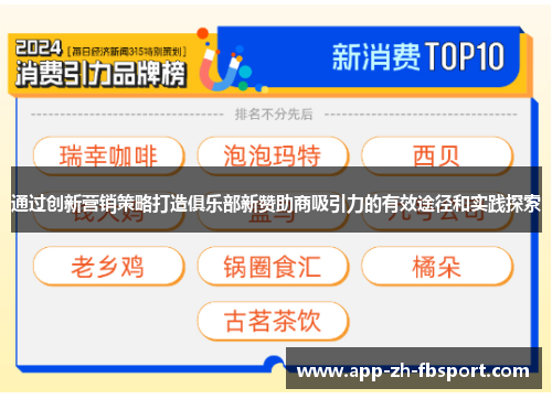 通过创新营销策略打造俱乐部新赞助商吸引力的有效途径和实践探索